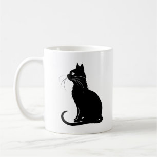 Elegant Black Cat Silhouette Mug