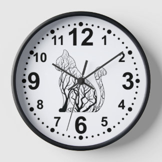 Elegant Black Cat Silhouette Wall Clock