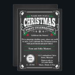 Elegant Black Chalkboard Christmas Party Invitation<br><div class="desc">Invite all your family and friends to your Holiday Party this year with this Elegant Christmas Design Party Invitation. Personalise the invitation by adding all your party details.</div>