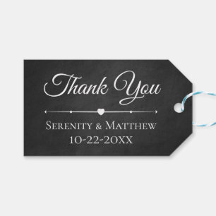 Elegant Black Chalkboard Wedding Thank you Gift Tags