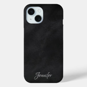 Elegant Black Chalkboard with Name iPhone 15 Case