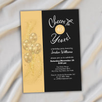 Elegant Black Cheers to 40 Years Birthday Party