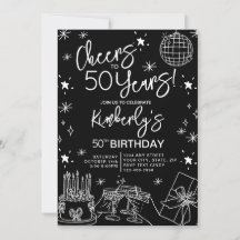 Elegant Black Cheers to 50 Years Birthday