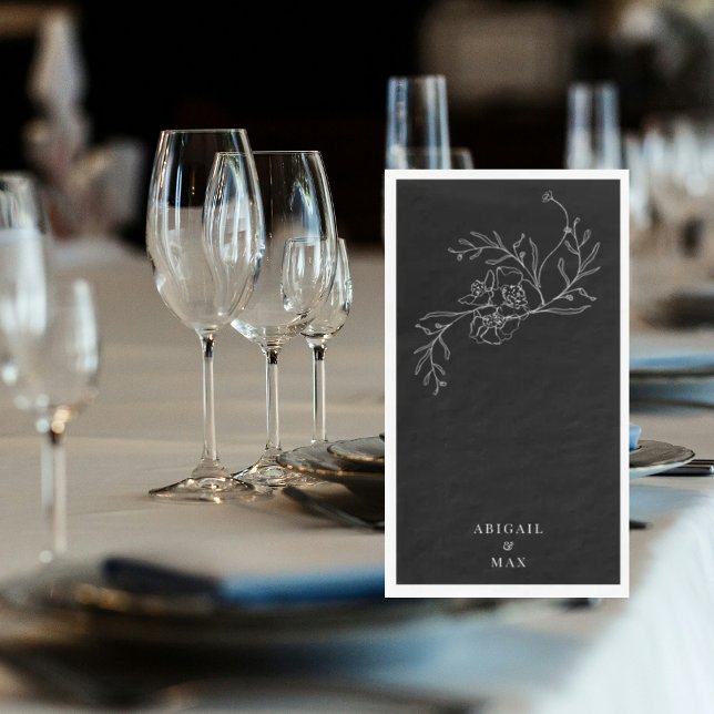 Elegant Black Chinoiserie Guest Paper Napkin (Creator Uploaded)