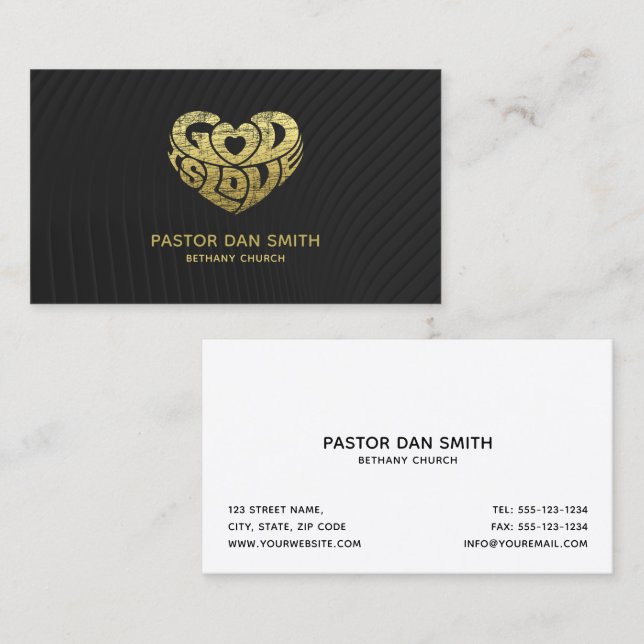 Elegant Black Christian Church Pastor | Ministry Business Card (Front/Back)