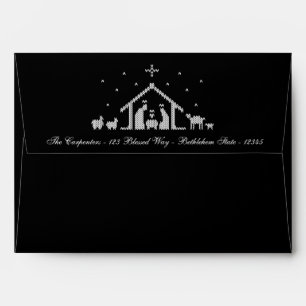 Elegant Black Christmas Sweater Knit Christian Envelopes