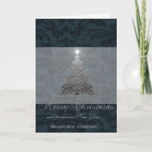Elegant Black , Christmas Tree, Company Holiday Card