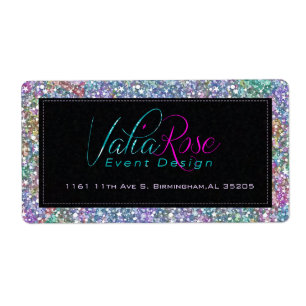 Elegant Black Colourful Purple Glitter & Sparkles 