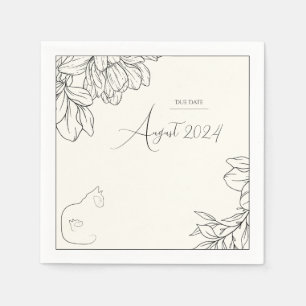 Elegant Black & Cream Cat Lover Baby Shower Napkin