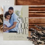 Elegant Black Cream Modern Typography 3 Photos Save The Date<br><div class="desc">Elegant Black and Cream Mid Century Modern Typography Save the Date with Three Photo Collage</div>