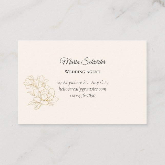 Elegant Black & Creme Business Card (Back)