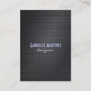 Elegant Black Cross Stitch Texture Look Business Card