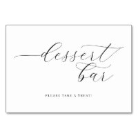 Elegant Black Cursive Dessert Bar Sign