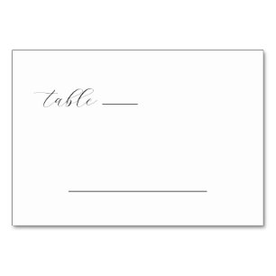 Elegant Black Cursive Table Number