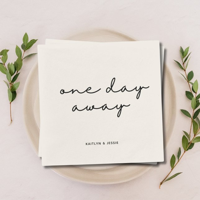 Elegant Black Custom Rehearsal Dinner One Day Away Napkin (Elegant Black Custom Rehearsal Dinner One Day Away Napkins
)