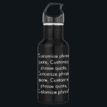 Elegant black custom text name phrase quote 532 ml water bottle<br><div class="desc">Elegant black and white custom text name phrase quote monogram stainless steel water bottle.  Available in many colours.</div>