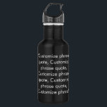 Elegant black custom text name phrase quote 532 ml water bottle<br><div class="desc">Elegant black and white custom text name phrase quote monogram stainless steel water bottle.  Available in many colours.</div>