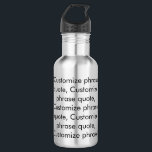 Elegant black custom text phrase quote monogram 532 ml water bottle<br><div class="desc">Elegant black custom text name phrase quote monogram stainless steel water bottle</div>