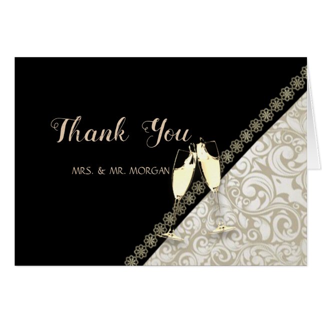 Elegant Black,Damask (Front Horizontal)