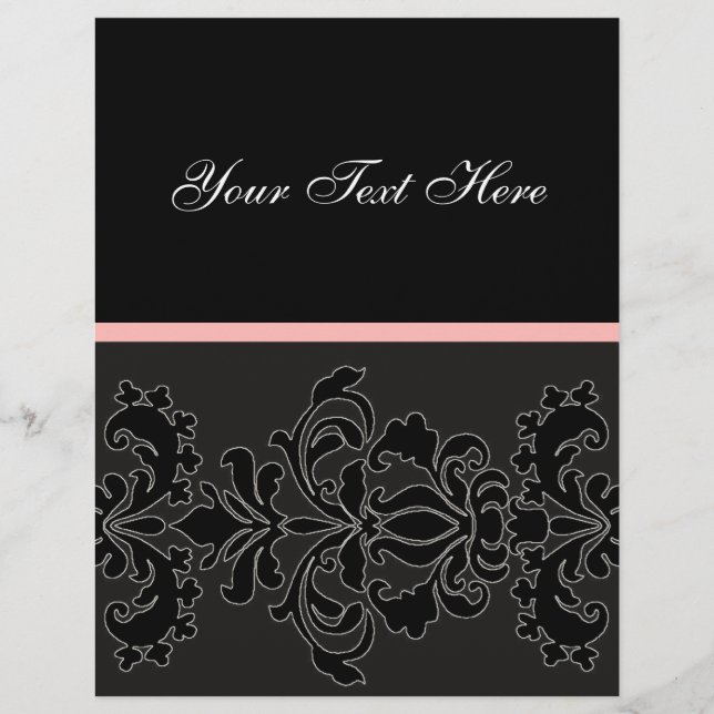 Elegant Black DAMASK Flyer (Front)