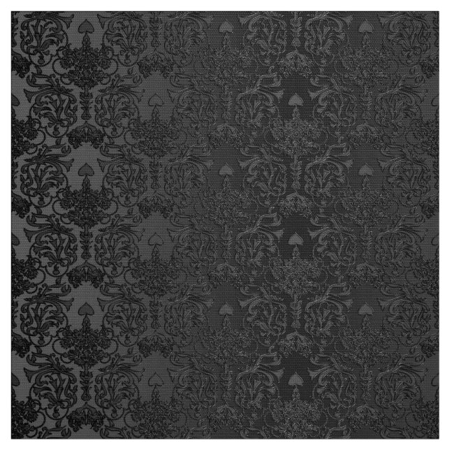 Elegant Black Damask Lace Fabric (Swatch)
