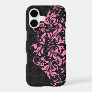 Elegant Black Damasks & Pink Lace