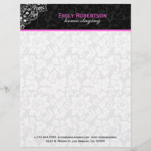 Elegant Black Damasks Silver Metallic Vintage Lace