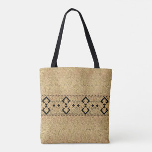 Elegant black Diamon Bohemian-styled design  Tote Bag