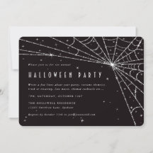 Elegant Black Diamond Spider Web Halloween Party