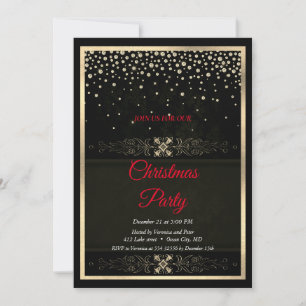 Elegant Black Diamonds Frame Invitation