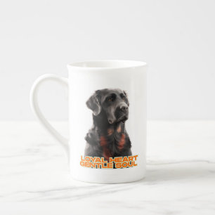 Elegant Black Dog Portrait-Realistic Pet Art Bone China Mug