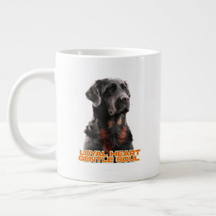 Elegant Black Dog Portrait-Realistic Pet Art Large Coffee Mug
