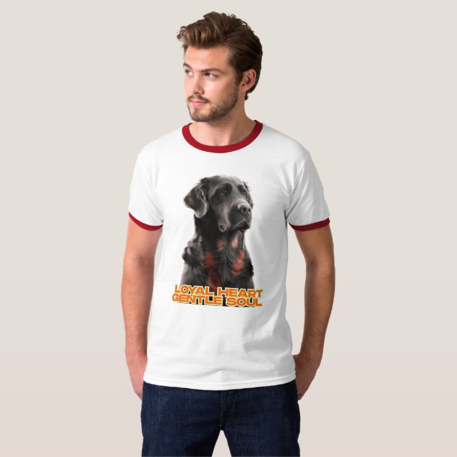 Elegant Black Dog Portrait-Realistic Pet Art T-Shirt (Front Full)