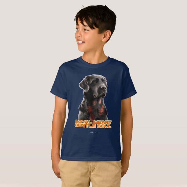 Elegant Black Dog Portrait-Realistic Pet Art T-Shirt (Front Full)