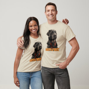 Elegant Black Dog Portrait-Realistic Pet Art T-Shirt