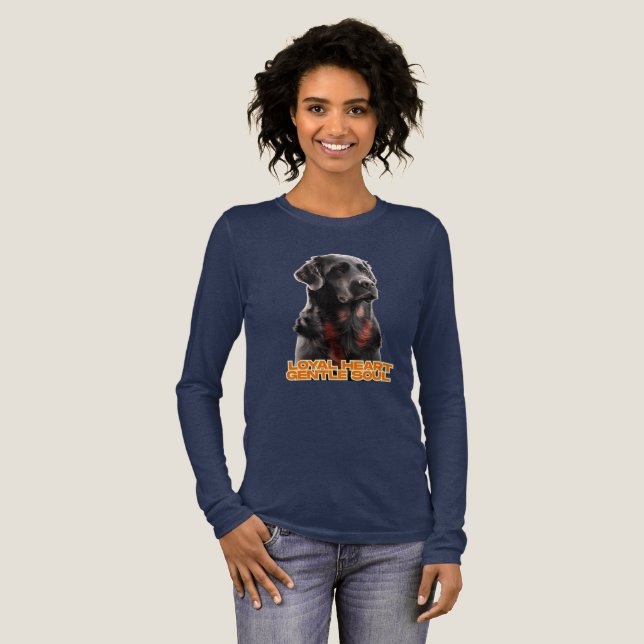 Elegant Black Dog Portrait-Realistic Pet Art Tri-Blend Shirt (Full Front)