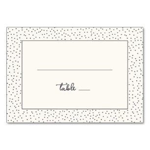 Elegant Black Dotted Minimalism Table Number