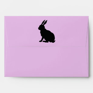 Elegant Black Easter Bunny Silhouette Pretty Pink Envelope
