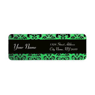 ELEGANT BLACK EMERALD GREEN DAMASK