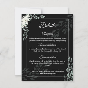 Elegant Black Enclosure Card with White Lily