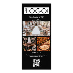 Elegant Black Event Planning Business 3 Photos  Rack Card