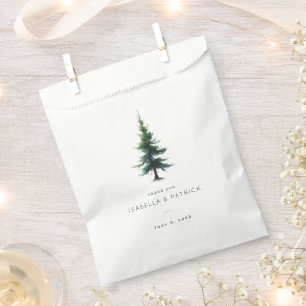 Elegant Black Evergreen Tree Favour Bags