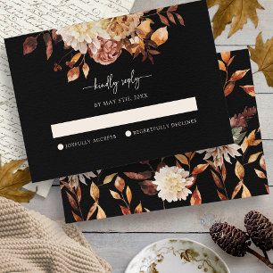 Elegant Black Fall RSVP Card