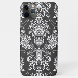 Elegant Black Floral Damask Case-Mate iPhone Case