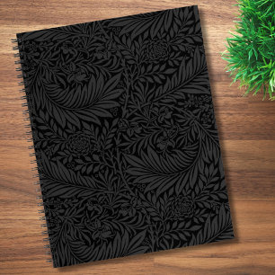Elegant Black Floral Pattern Notebook