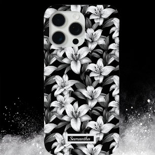 Elegant Black Floral Pattern Phone Case 