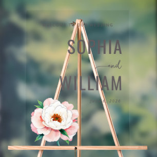 Elegant Black Floral Wedding Sign