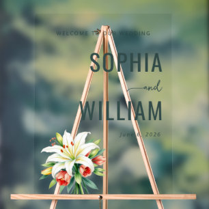 Elegant Black Floral Wedding Sign