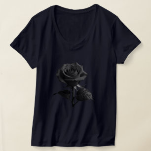 Elegant Black Flower T-Shirt