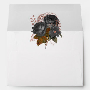Elegant Black Flowers Envelope
